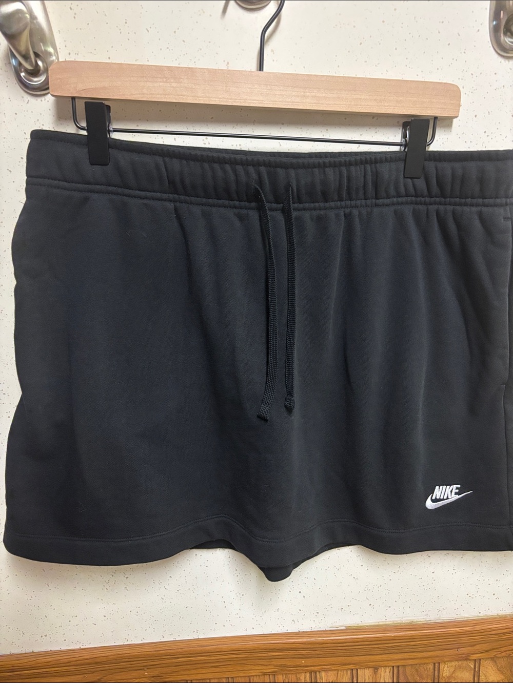 Nike - Fleece Drawstring Skirt Black w/ White Swoosh (size Large)